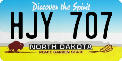 ND license plate HJY707