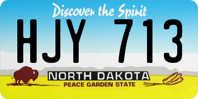 ND license plate HJY713