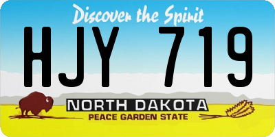ND license plate HJY719