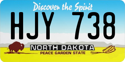 ND license plate HJY738