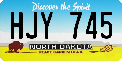 ND license plate HJY745