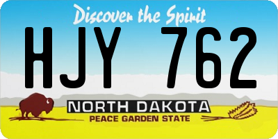ND license plate HJY762