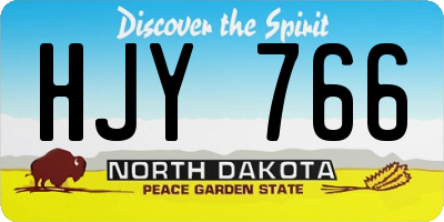 ND license plate HJY766