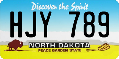 ND license plate HJY789