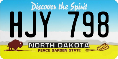 ND license plate HJY798