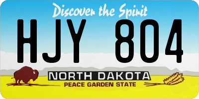 ND license plate HJY804