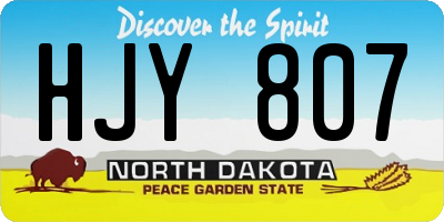 ND license plate HJY807