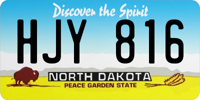 ND license plate HJY816