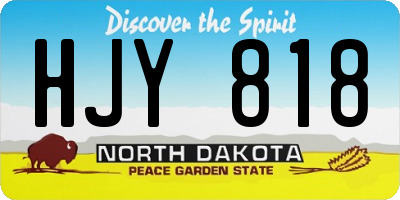 ND license plate HJY818