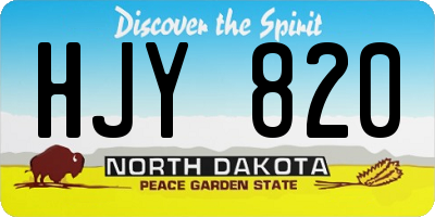 ND license plate HJY820