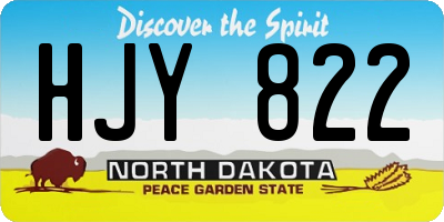 ND license plate HJY822