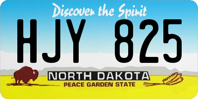 ND license plate HJY825