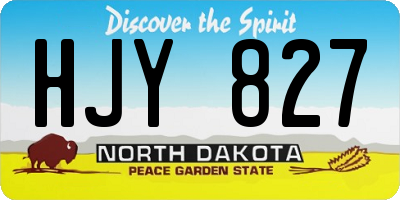 ND license plate HJY827