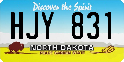 ND license plate HJY831