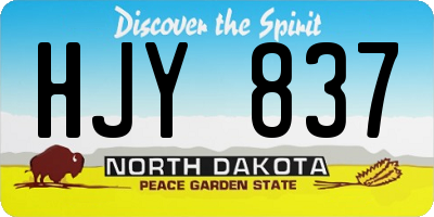 ND license plate HJY837