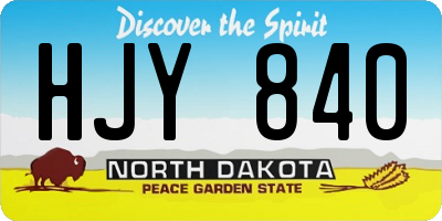 ND license plate HJY840