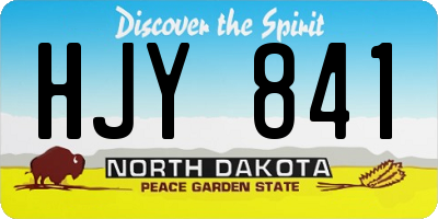 ND license plate HJY841