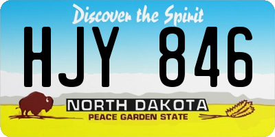 ND license plate HJY846