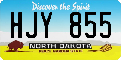 ND license plate HJY855