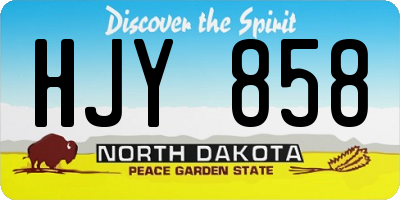 ND license plate HJY858