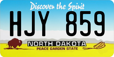 ND license plate HJY859