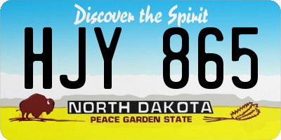 ND license plate HJY865