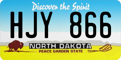 ND license plate HJY866