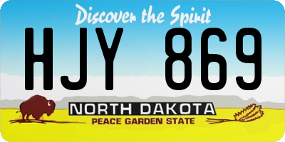 ND license plate HJY869