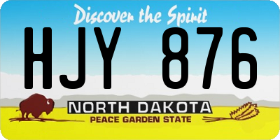 ND license plate HJY876