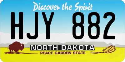 ND license plate HJY882