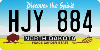 ND license plate HJY884