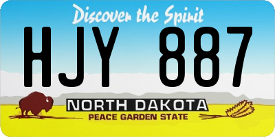 ND license plate HJY887