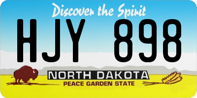 ND license plate HJY898