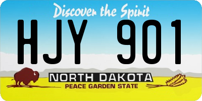 ND license plate HJY901