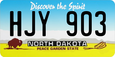 ND license plate HJY903