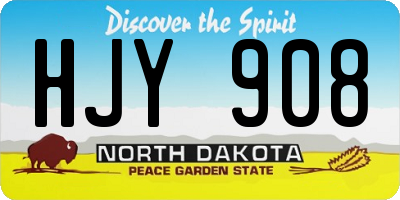 ND license plate HJY908