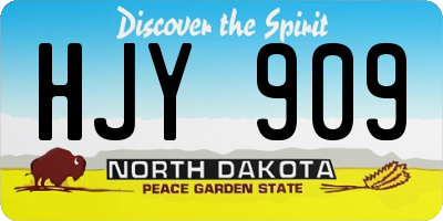 ND license plate HJY909