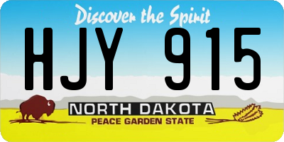 ND license plate HJY915