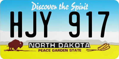 ND license plate HJY917