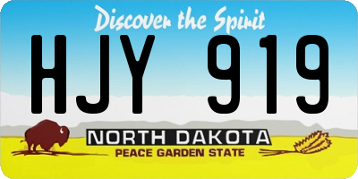 ND license plate HJY919