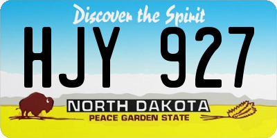 ND license plate HJY927