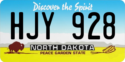 ND license plate HJY928