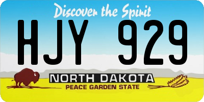 ND license plate HJY929
