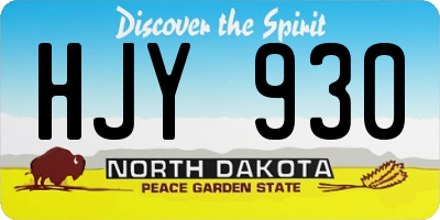 ND license plate HJY930
