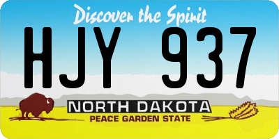 ND license plate HJY937