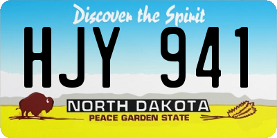 ND license plate HJY941