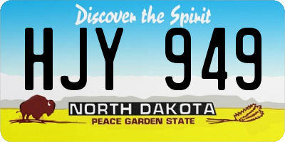 ND license plate HJY949