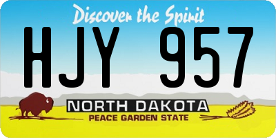 ND license plate HJY957