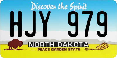 ND license plate HJY979