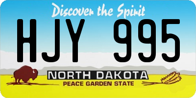 ND license plate HJY995